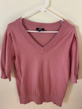 DKNY Women's V-Neck Sweater in Dusty Rose